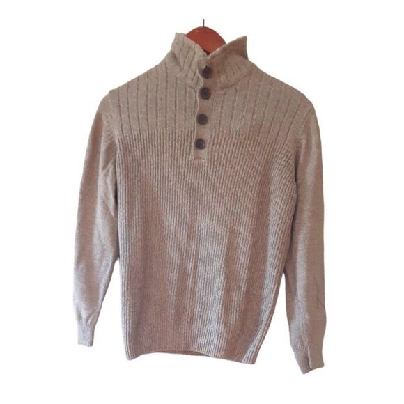 Oscar De La Renta Tan Sherpa Collar Sweater Size S - Picture 5 of 9